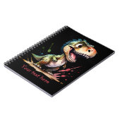 Tyrannosaurus Rex Watercolor Splash Personalisiert Notizblock (Linke Seite)