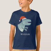 Tyrannosaurus Rex Weihnachtsfeierliche Weihnachtsm T-Shirt (Vorderseite)