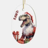 Tyrannosaurus Santa Claus Weihnachten Keramik Ornament (Links)