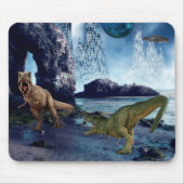 Tyrannosaurus T-Rex Dinosaur Schlacht Alien Planet Mousepad (Vorne)