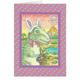 TYRANNOSAURUS T REX EASTER BUNNY NOTE CARD Verse