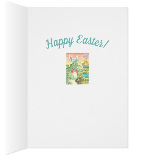 TYRANNOSAURUS T REX EASTER BUNNY NOTE CARD Verse (Innen (Rechts))