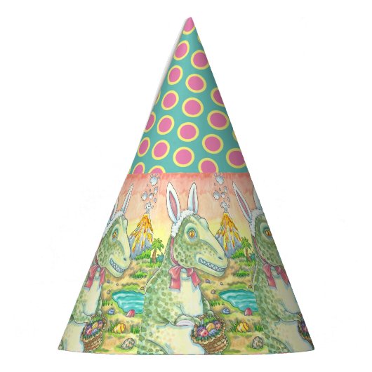 TYRANNOSAURUS T-REX EASTER BUNNY PARTY HAT Dino Partyhütchen (Links)