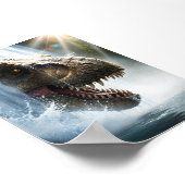 Tyrannosaurus T Rex in einem Wasserfall Poster (Ecke)