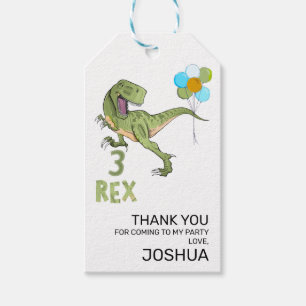 Tyrannosaurus Three Rex Dino 3. Geburtstag Geschenkanhänger