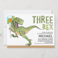 Tyrannosaurus Three Rex Dinosaur 3. Geburtstag