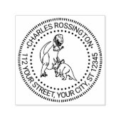 Tyrannosaurus, Triceratops Dinosaurier Name Anschr Permastempel (Design)