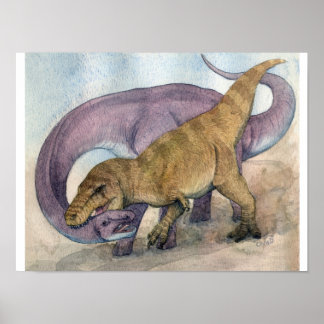 Tyrannosaurus und Alamosaurus Print Poster