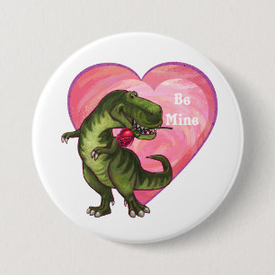 Tyrannosaurus Valentinstag Button