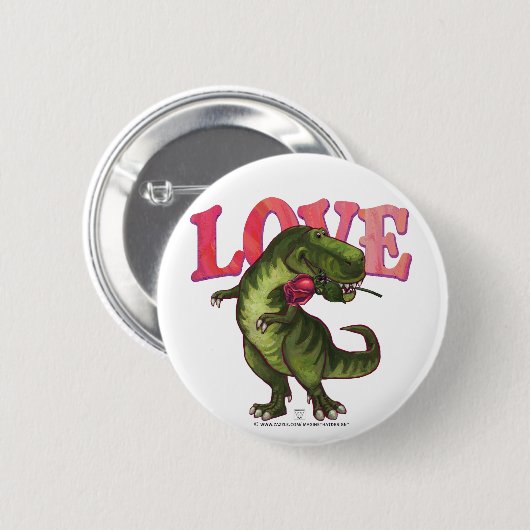 Tyrannosaurus Valentinstag Button (Vorne & Hinten)