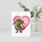 Tyrannosaurus Valentinstag Feiertagspostkarte (Stehend Vorderseite)