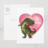 Tyrannosaurus Valentinstag Feiertagspostkarte (Vorne/Hinten)