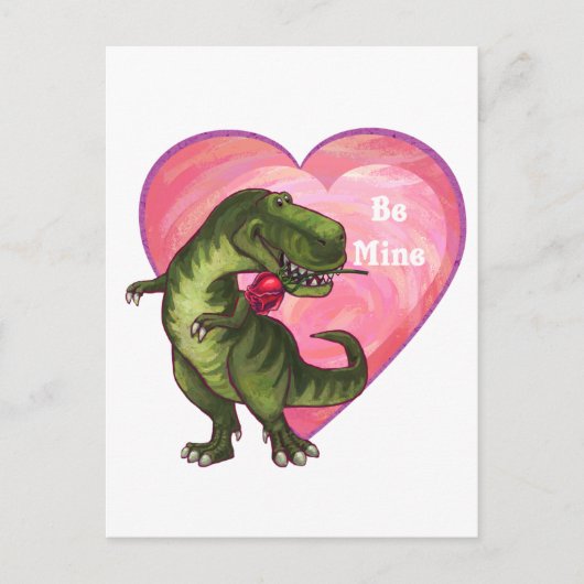 Tyrannosaurus Valentinstag Feiertagspostkarte (Vorderseite)