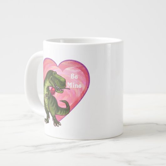 Tyrannosaurus Valentinstag Jumbo-Tasse (Vorderseite Links)