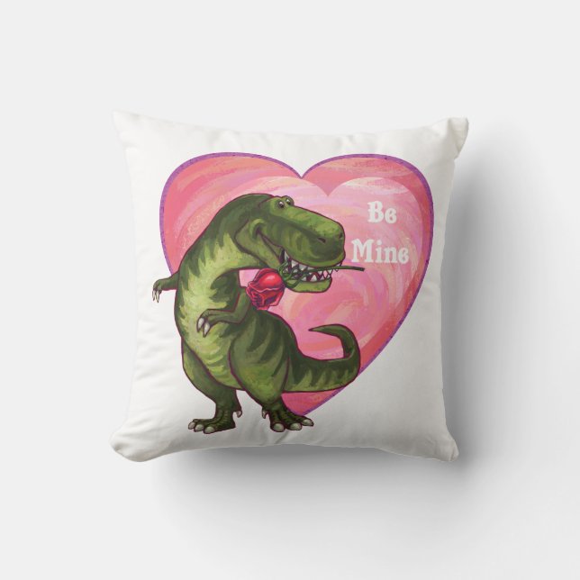 Tyrannosaurus Valentinstag Kissen (Vorderseite)