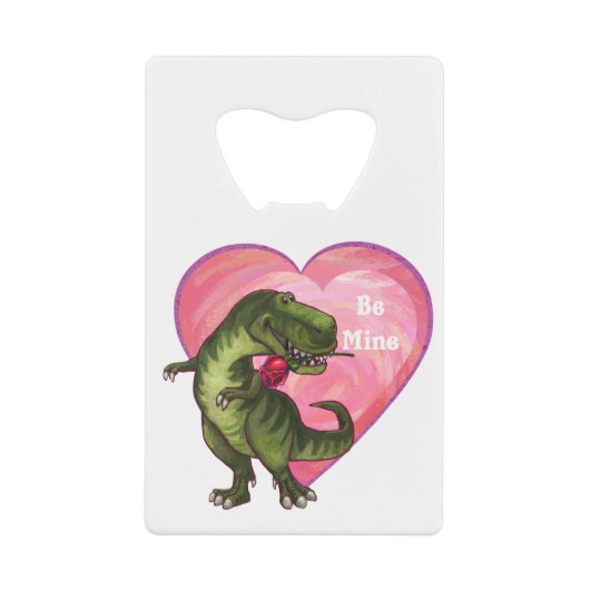 Tyrannosaurus Valentinstag Kreditkartenflaschenöffner (Vorderseite)
