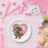 Tyrannosaurus Valentinstag Pappteller (Party)