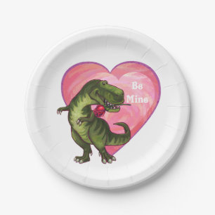 Tyrannosaurus Valentinstag Pappteller