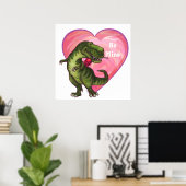Tyrannosaurus Valentinstag Poster (Heimbüro)
