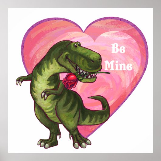 Tyrannosaurus Valentinstag Poster (Vorne)