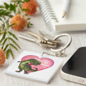Tyrannosaurus Valentinstag Schlüsselanhänger (Vorderseite rechts)