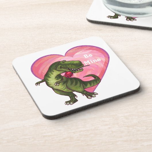 Tyrannosaurus Valentinstag Untersetzer (Linke Seite)