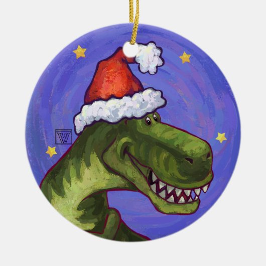 Tyrannosaurus Weihnachten Keramik Ornament (Vorne)