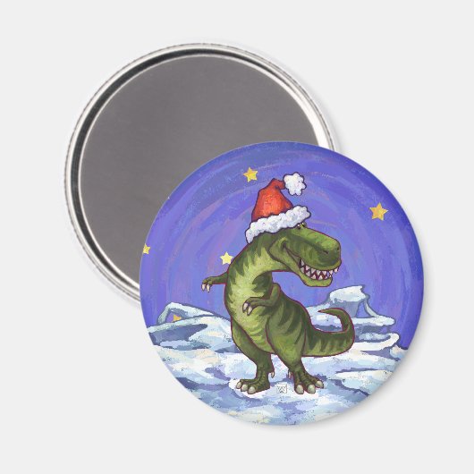 Tyrannosaurus Weihnachten Magnet (Vorderseite/Rückseite)
