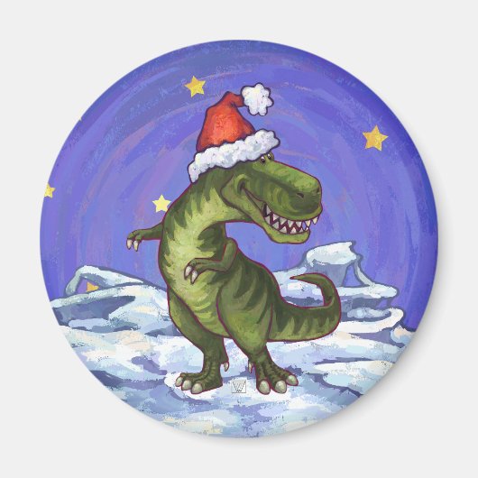 Tyrannosaurus Weihnachten Magnet (Vorne)