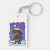 Tyrannosaurus Weihnachten Schlüsselanhänger (Rückseite)