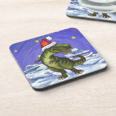 Tyrannosaurus Weihnachten Untersetzer (Linke Seite)