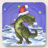 Tyrannosaurus Weihnachten Untersetzer (Vorderseite)