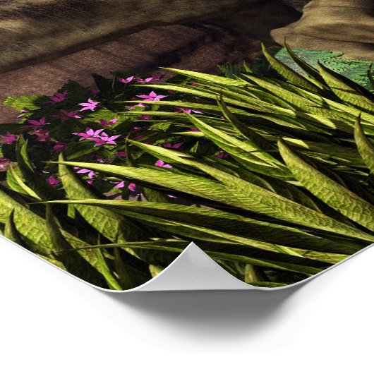 Tyrannotitan attackiert einen Argentinosaurus-Dino Poster (Ecke)