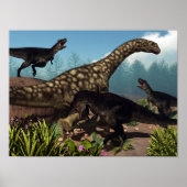 Tyrannotitan attackiert einen Argentinosaurus-Dino Poster (Vorne)