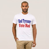Tyranny beenden Rot mit rot-blauem Text T-Shirt (Vorne ganz)