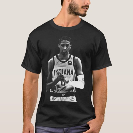 Tyrese Haliburton Vintag Zeichnend 90er T-Shirt (Vorderseite)