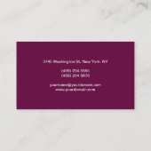 Tyrian Lila Makeup Artist Einmalige Visitenkarte (Rückseite)