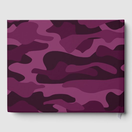Tyrian Lila Monocolor Camouflage Gästebuch (Rückseite)