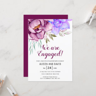 Tyrianische lila Aquarellfarben Blume Blumenkohle  Einladung