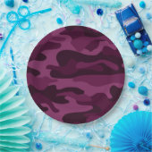 Tyrianische Lila Monocolor-Camouflage Pappteller (Party)