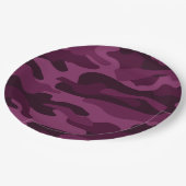 Tyrianische Lila Monocolor-Camouflage Pappteller (Schrägansicht)