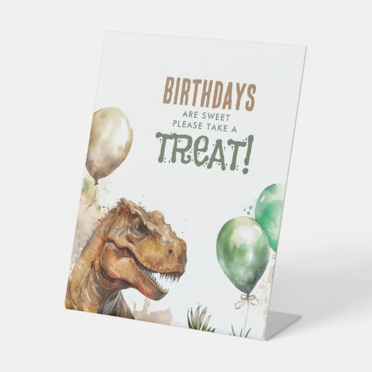 Tyronasaurus Rex Dinosaur Birthday Sweet Leckerei Sockelschild (Vorderseite)