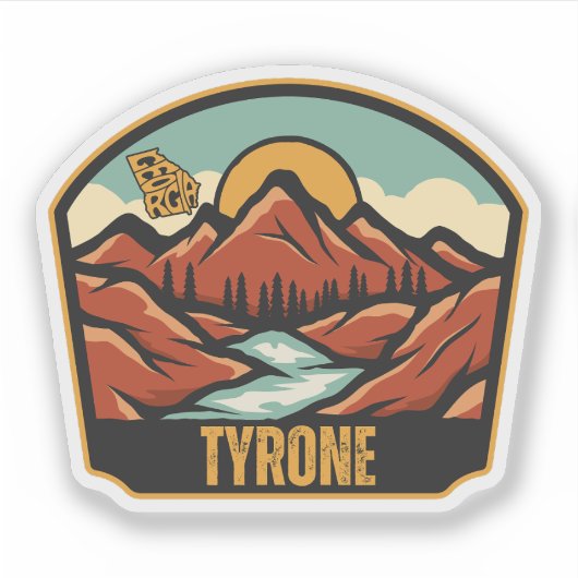Tyrone, Georgien Aufkleber (Vorderseite)