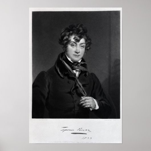 Tyrone Power, eingraviert von James Sands, c.1833 Poster (Vorne)