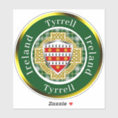 Tyrrell Irish Shield/Celtic Cross Personalisiert Aufkleber (Blatt)