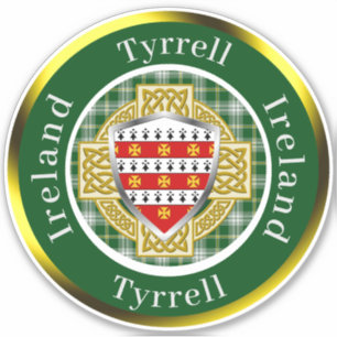 Tyrrell Irish Shield/Celtic Cross Personalisiert Aufkleber