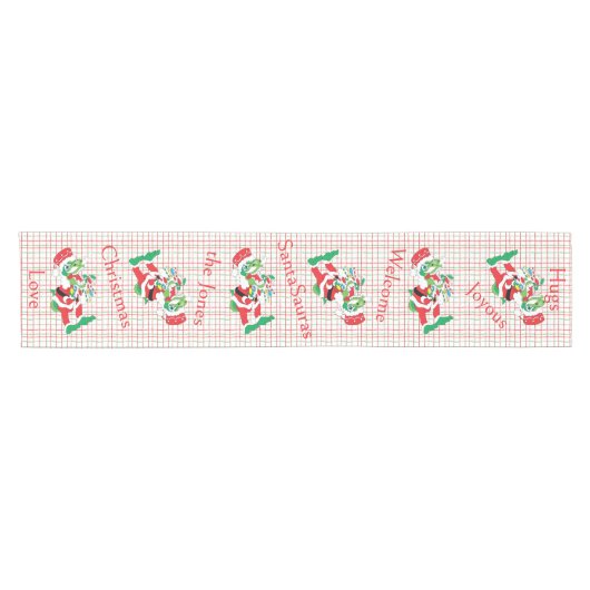 TySantaSaurus Christmas Personalize 14 x 72 Kurzer Tischläufer (Horizontal)