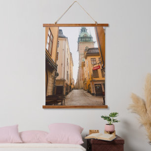 Tyska Brinken, Gamla Stan, Altstadt, Stockholm Wandteppich Mit Holzrahmen