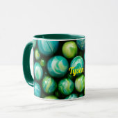 TYSON ~ Tasse personalisiert ~ Grüne Murmeltiere ~ (Vorderseite Links)