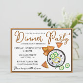 Tzatziki Griechisches Meze Dip Mediterranes Dinner Einladung (Stehend Vorderseite)